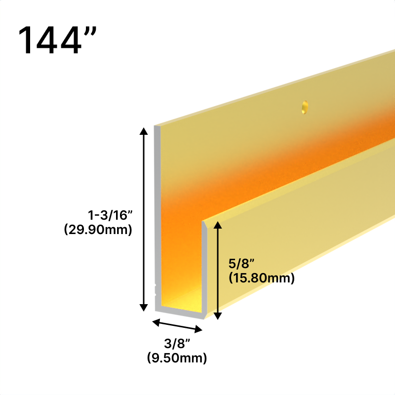 [JCD144] GGH Mirror L & J-Channels - 5/8" J-Molding - Deep Nose Profile - 144" Length