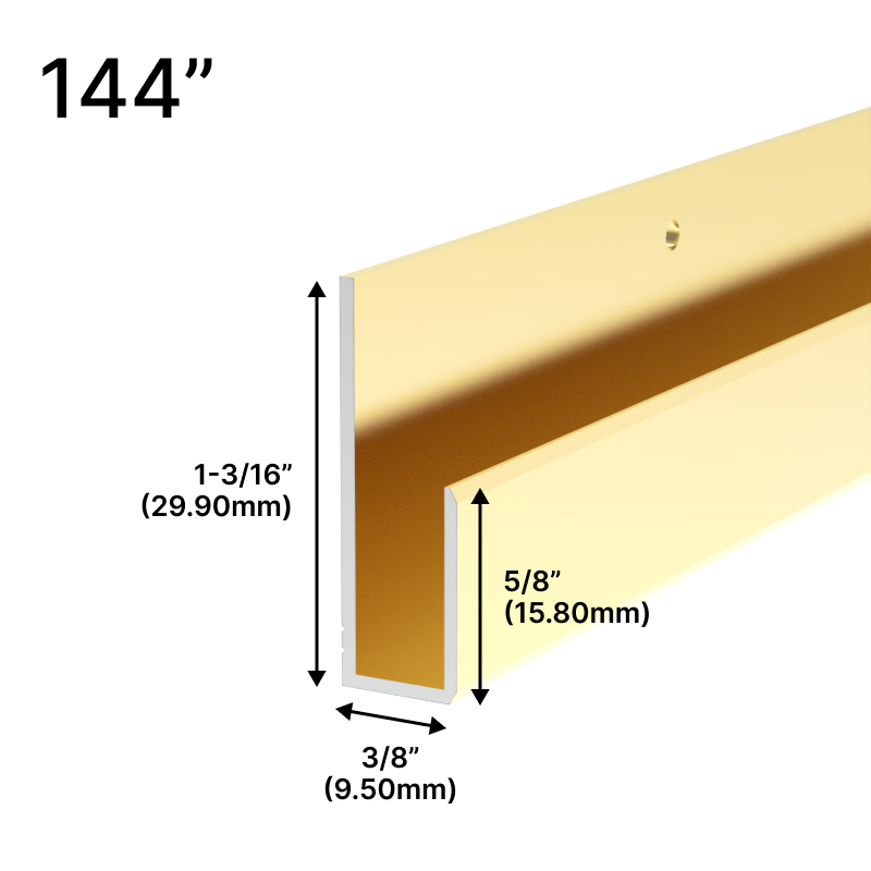 GGH Mirror L & J-Channels - 5/8" J-Molding - Deep Nose Profile - 144" Length