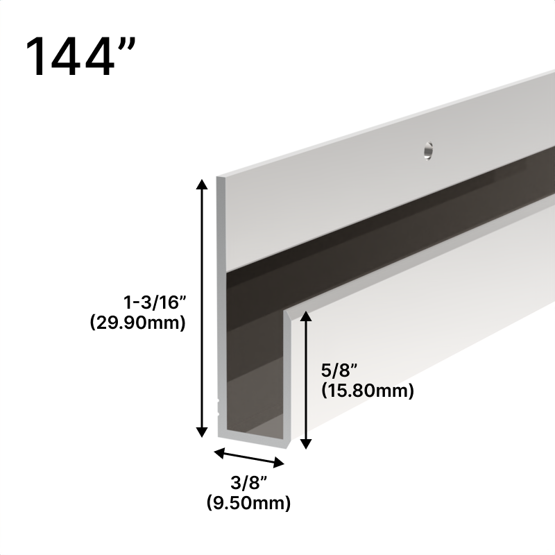 [JCD144] GGH Mirror L & J-Channels - 5/8" J-Molding - Deep Nose Profile - 144" Length