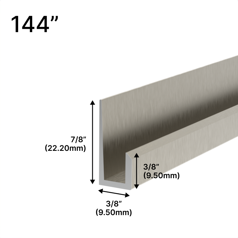 [JCS144] GGH Mirror L & J-Channels - 1/4" J-Molding - Standard Profile - 144" Length