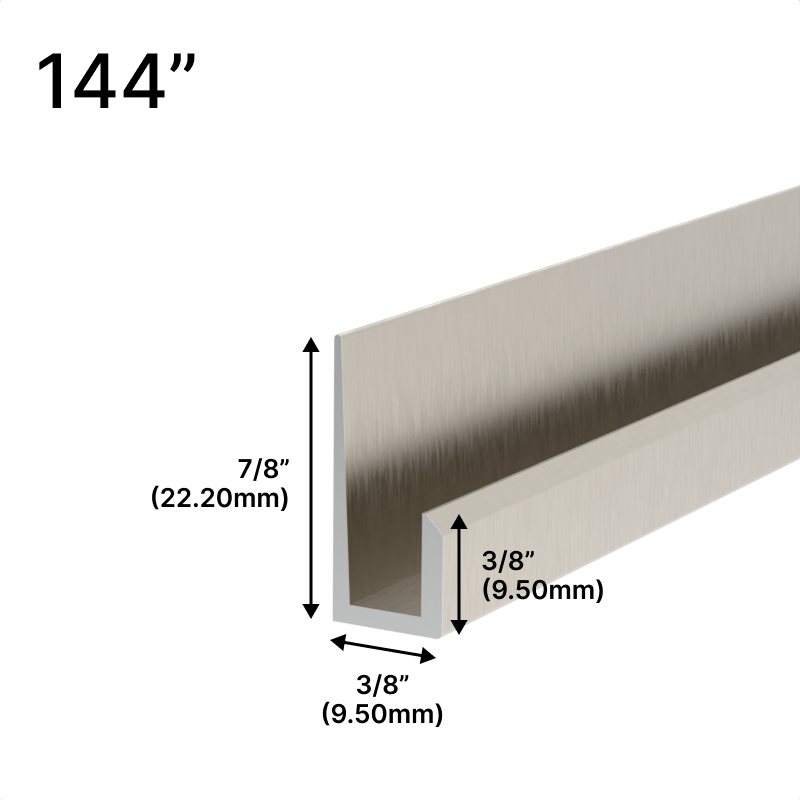 [JCS144] GGH Mirror L & J-Channels - 1/4" J-Molding - Standard Profile - 144" Length