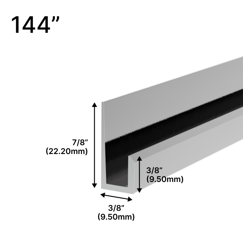 [JCS144] GGH Mirror L & J-Channels - 1/4" J-Molding - Standard Profile - 144" Length