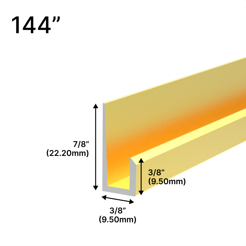 [JCS144] GGH Mirror L & J-Channels - 1/4" J-Molding - Standard Profile - 144" Length