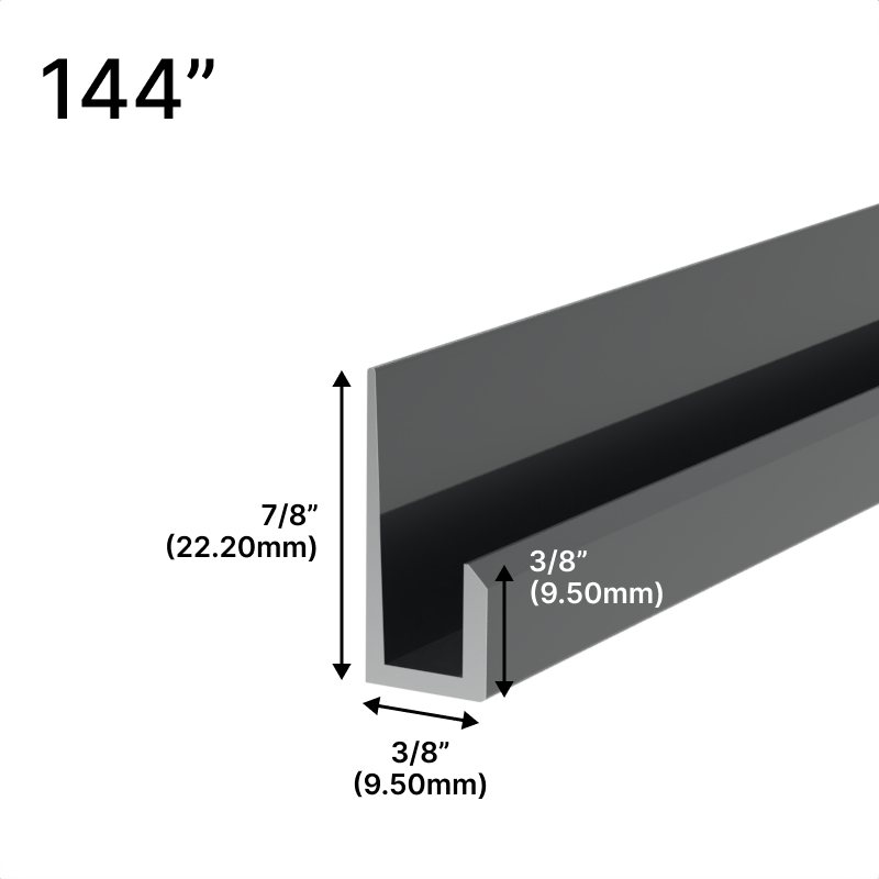 [JCS144] GGH Mirror L & J-Channels - 1/4" J-Molding - Standard Profile - 144" Length