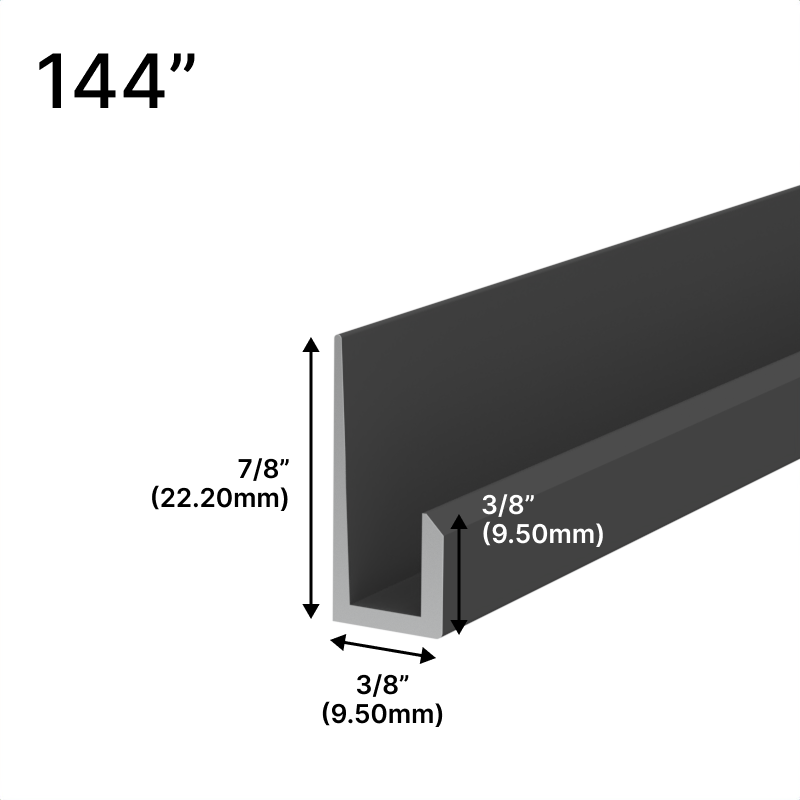 [JCS144] GGH Mirror L & J-Channels - 1/4" J-Molding - Standard Profile - 144" Length