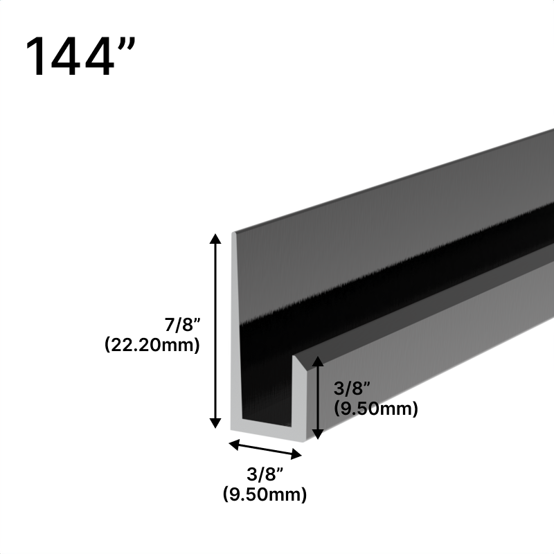 [JCS144] GGH Mirror L & J-Channels - 1/4" J-Molding - Standard Profile - 144" Length