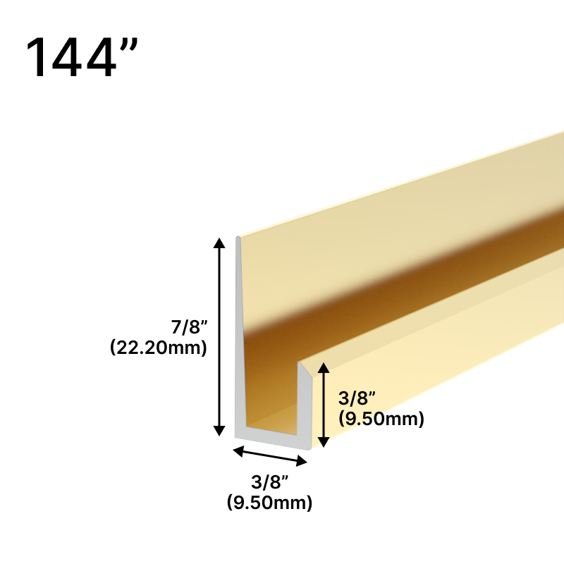 GGH Mirror L & J-Channels - 1/4" J-Molding - Standard Profile - 144" Length