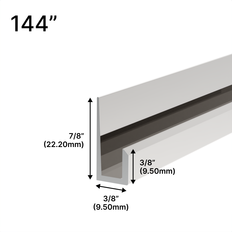 [JCS144] GGH Mirror L & J-Channels - 1/4" J-Molding - Standard Profile - 144" Length