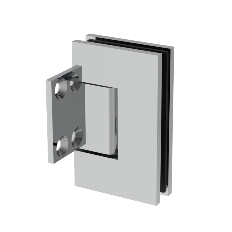 GGH Shower Hinge - Square Regular Duty - Wall Mount, Short Back Plate