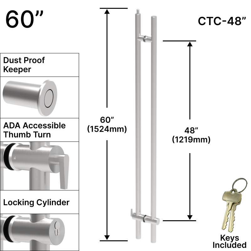 GGH Ladder Pull - 60" ADA Top Locking Ladder Pull - Back to Back