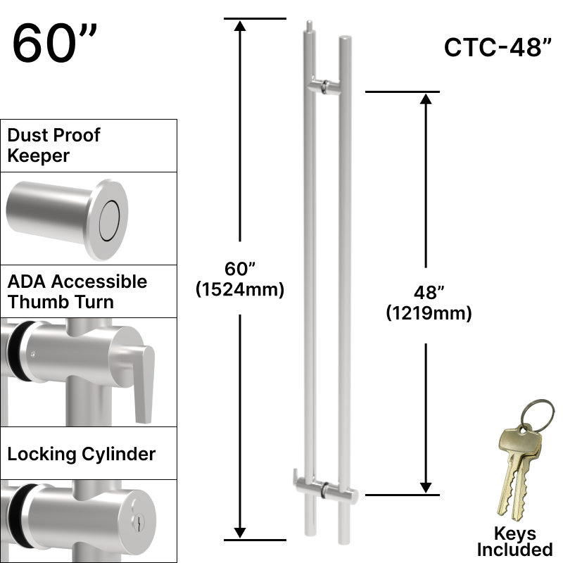 GGH Ladder Pull - 60" ADA Top Locking Ladder Pull - Back to Back