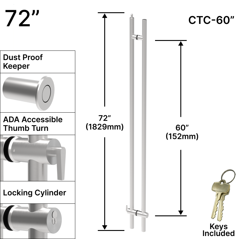 GGH Ladder Pull - 72" ADA Top Locking Ladder Pull - Back to Back