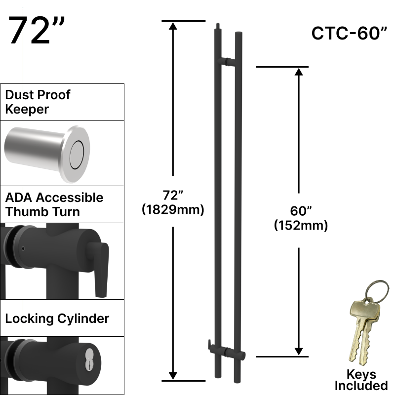 GGH Ladder Pull - 72" ADA Top Locking Ladder Pull - Back to Back