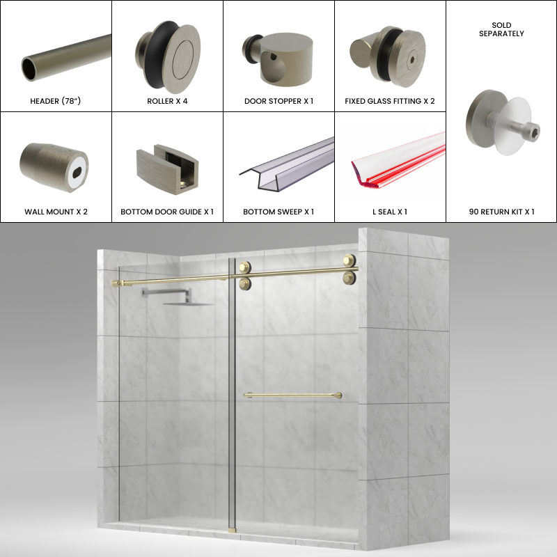 [LUNA78] LUNA Series GGH Shower Sliding Door Kit