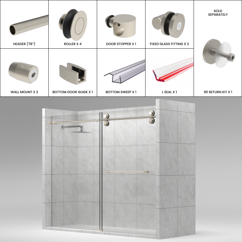 [LUNA78] LUNA Series GGH Shower Sliding Door Kit