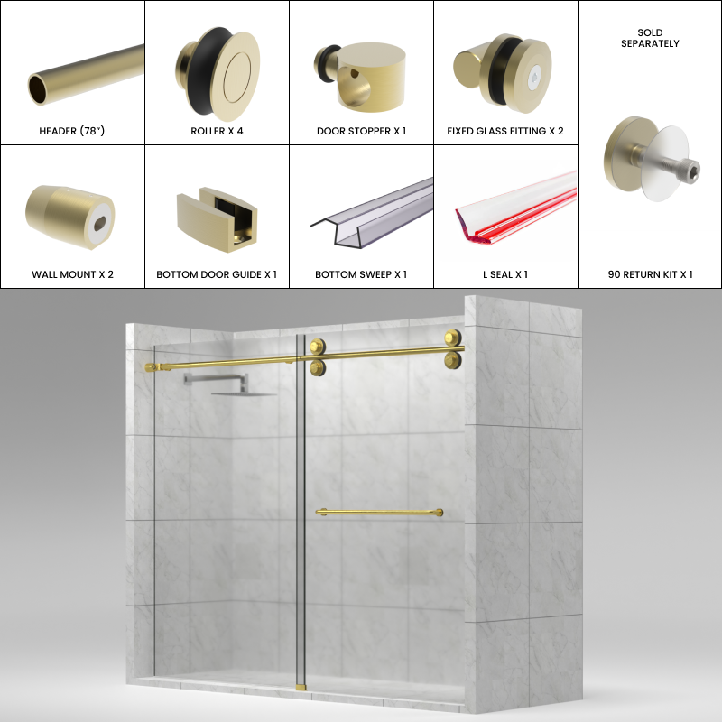 [LUNA78] LUNA Series GGH Shower Sliding Door Kit