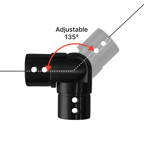 [CE42.4HADJ] CRAIL Series GGH Caprail - Elbow For 42.4mm Caprail - Adjustable Horizontal