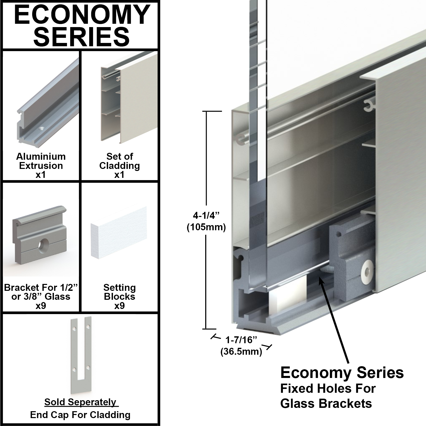 GGH Commercial U-Channel - 4-1/4" Cladding - 120" Length
