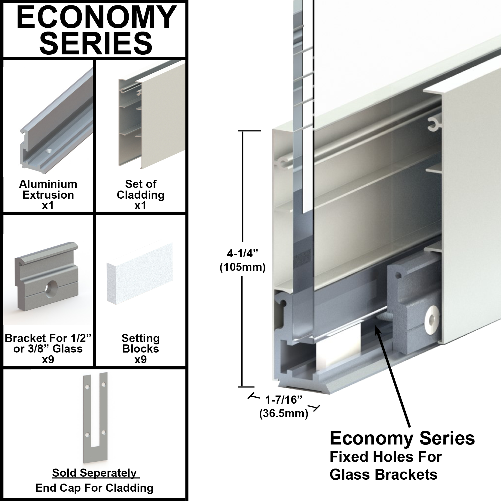 GGH Commercial U-Channel - 4-1/4" Cladding - 120" Length