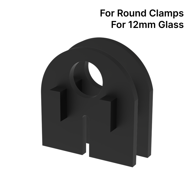 GGH Pair of Rubber Inserts for Round Railing Clamps – for 12mm Glass