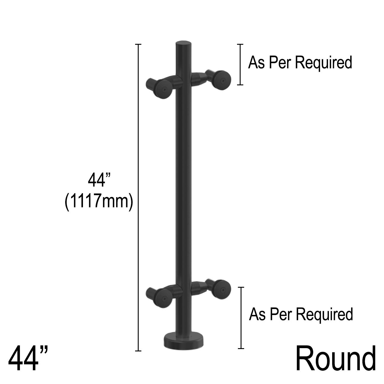 [RPROARM-44] Double Arm Post - 44" Round - Fixed