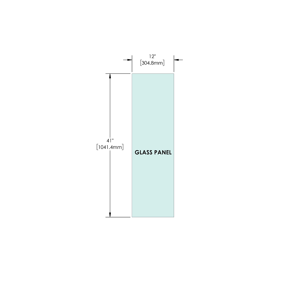 [RG41] Glass Panel - 1/2" (12mm) Railing Glass Panel - 41" Height (ALL SIZES)
