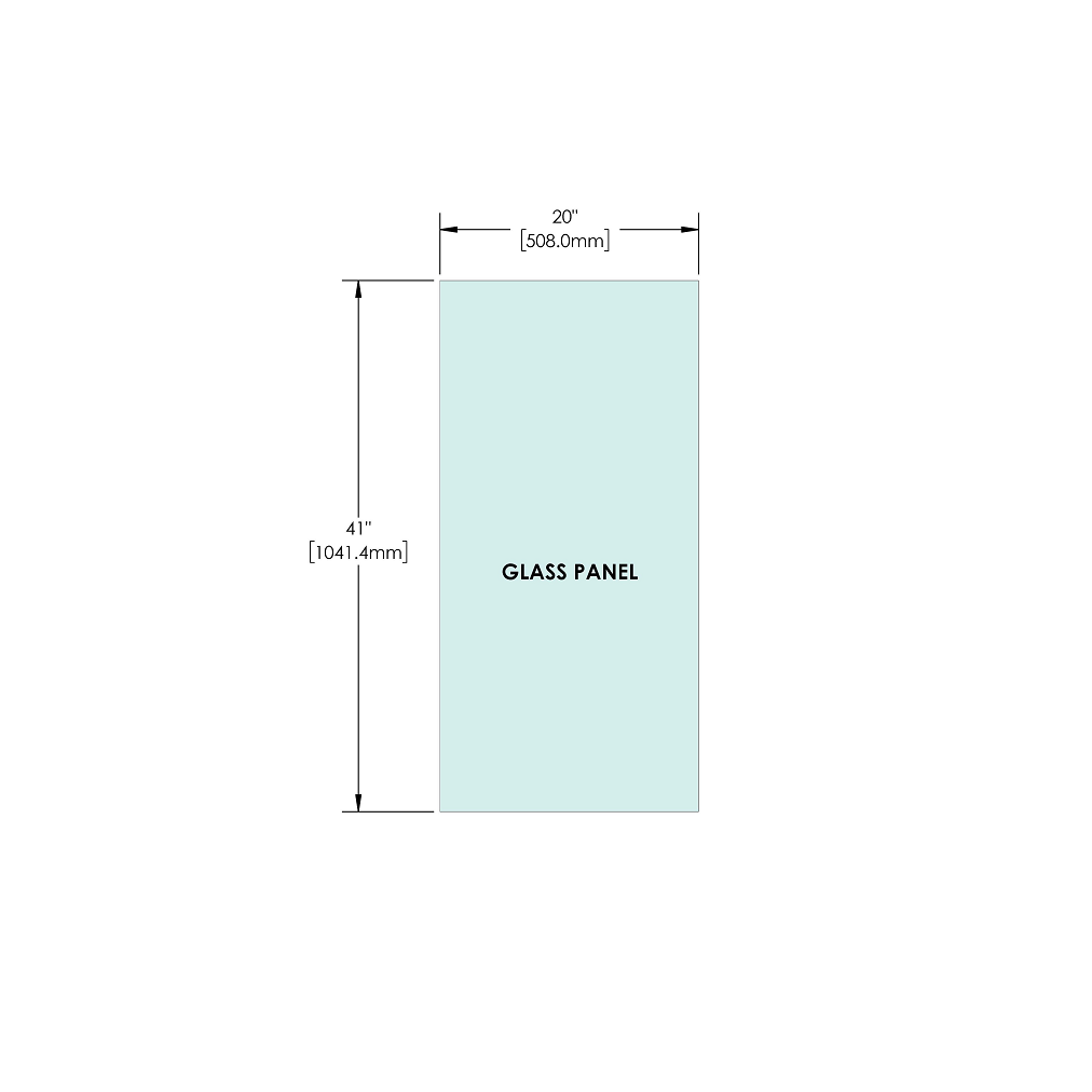 [RG41] Glass Panel - 1/2" (12mm) Railing Glass Panel - 41" Height (ALL SIZES)