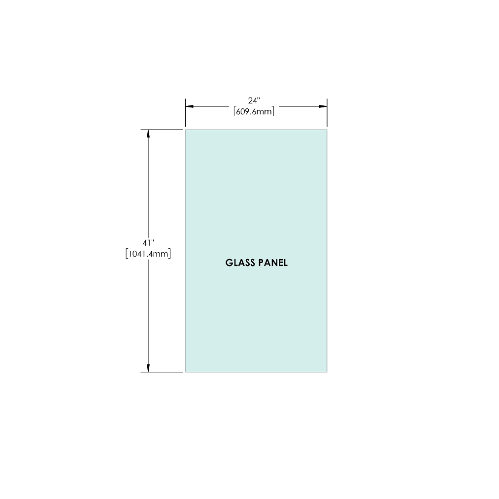 [RG41] Glass Panel - 1/2" (12mm) Railing Glass Panel - 41" Height (ALL SIZES)