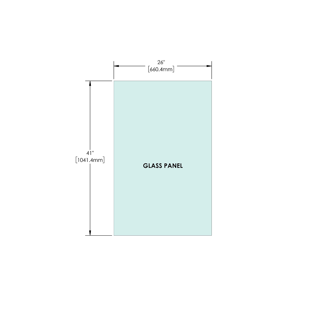 [RG41] Glass Panel - 1/2" (12mm) Railing Glass Panel - 41" Height (ALL SIZES)