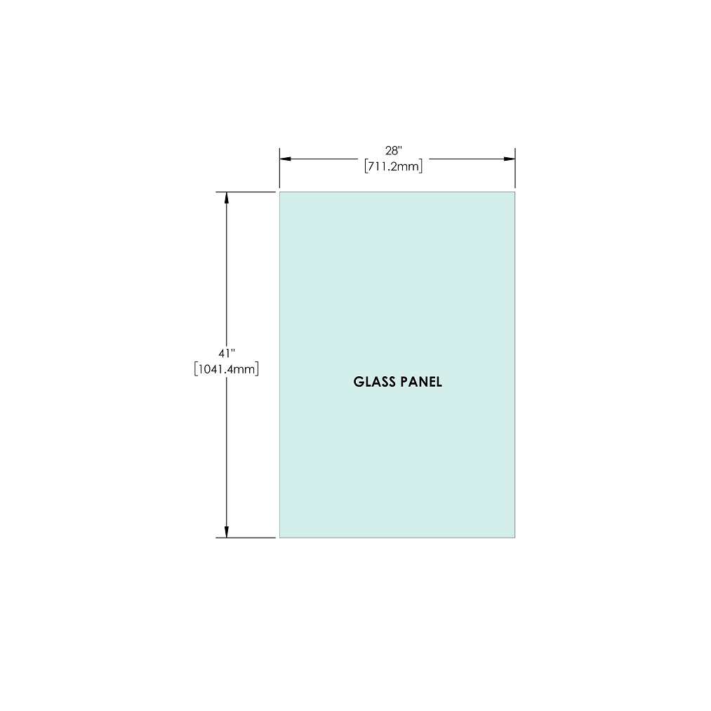 [RG41] Glass Panel - 1/2" (12mm) Railing Glass Panel - 41" Height (ALL SIZES)