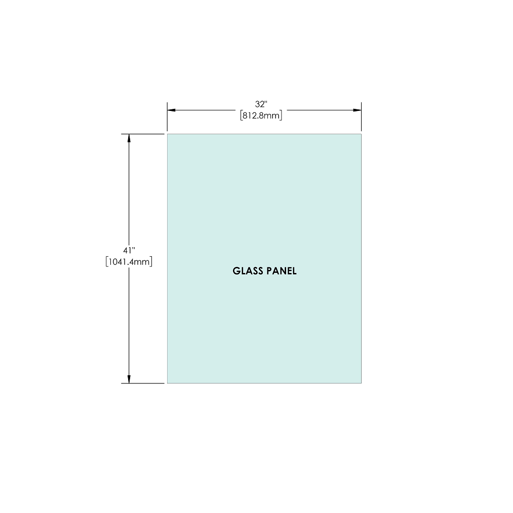 [RG41] Glass Panel - 1/2" (12mm) Railing Glass Panel - 41" Height (ALL SIZES)