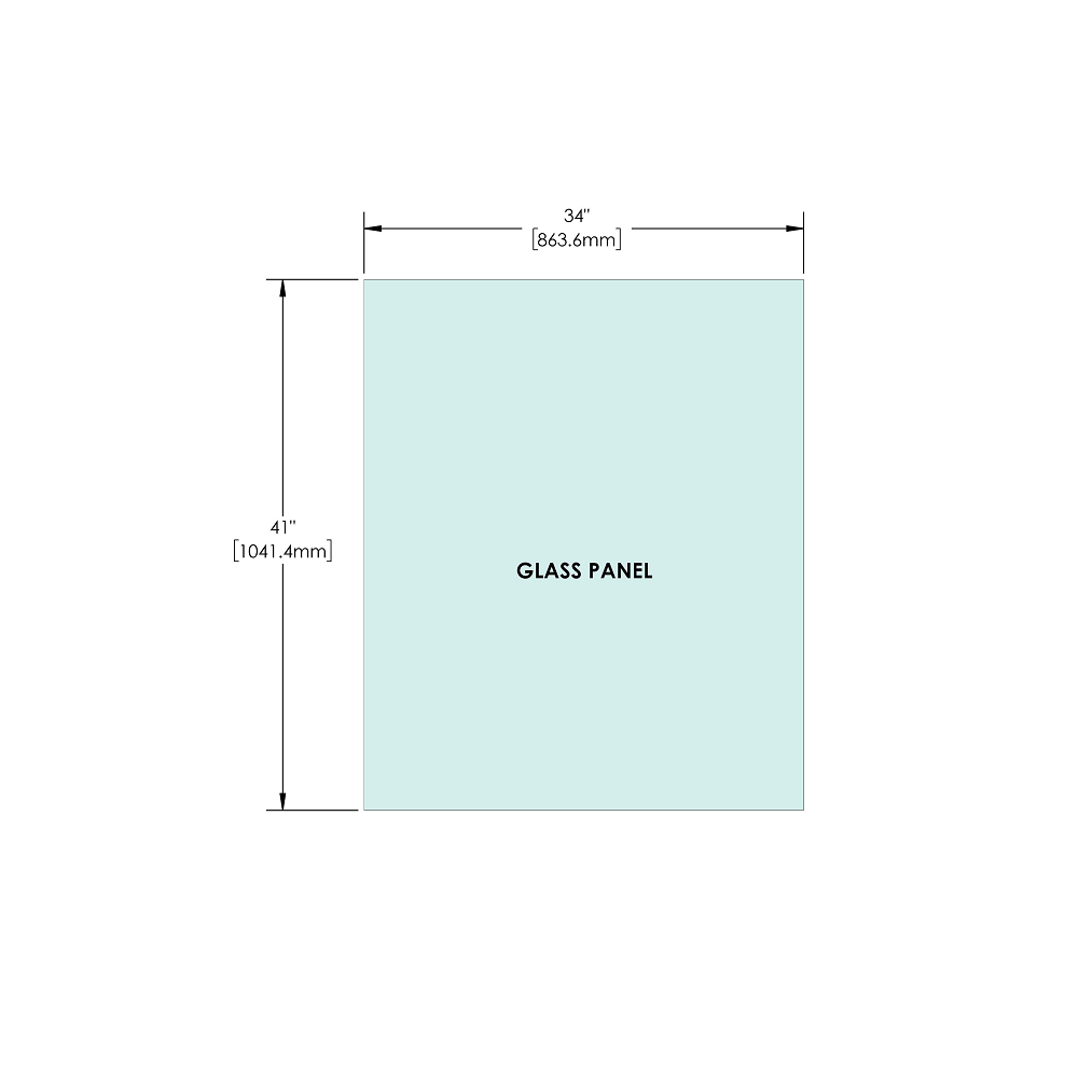 [RG41] Glass Panel - 1/2" (12mm) Railing Glass Panel - 41" Height (ALL SIZES)