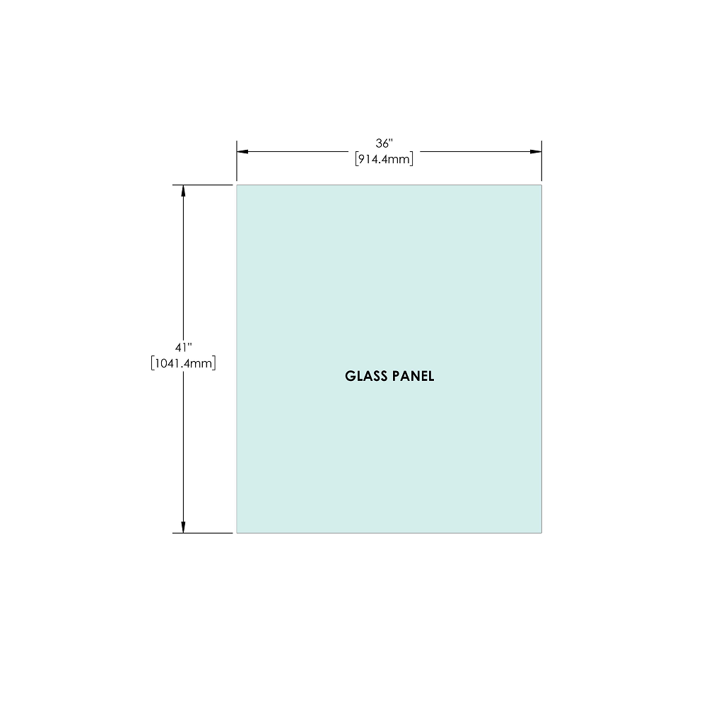 [RG41] Glass Panel - 1/2" (12mm) Railing Glass Panel - 41" Height (ALL SIZES)