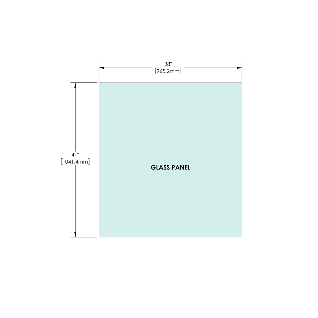 [RG41] Glass Panel - 1/2" (12mm) Railing Glass Panel - 41" Height (ALL SIZES)
