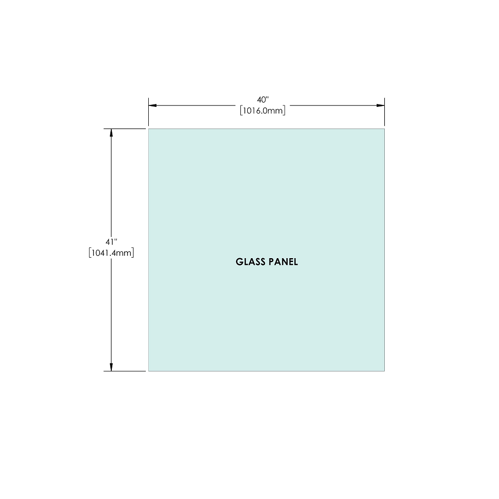 [RG41] Glass Panel - 1/2" (12mm) Railing Glass Panel - 41" Height (ALL SIZES)