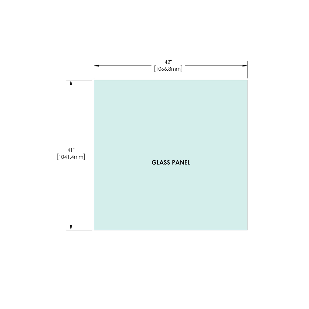 [RG41] Glass Panel - 1/2" (12mm) Railing Glass Panel - 41" Height (ALL SIZES)