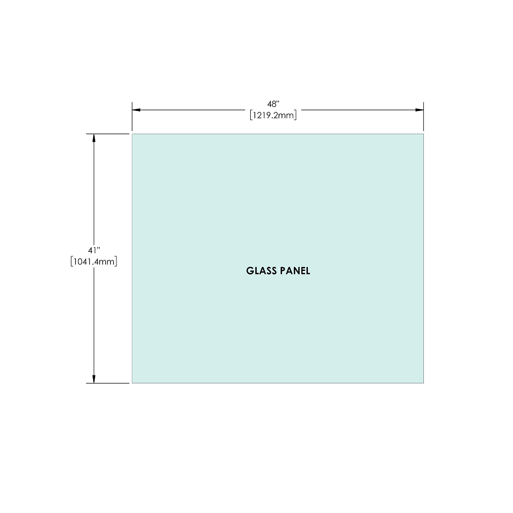 [RG41] Glass Panel - 1/2" (12mm) Railing Glass Panel - 41" Height (ALL SIZES)