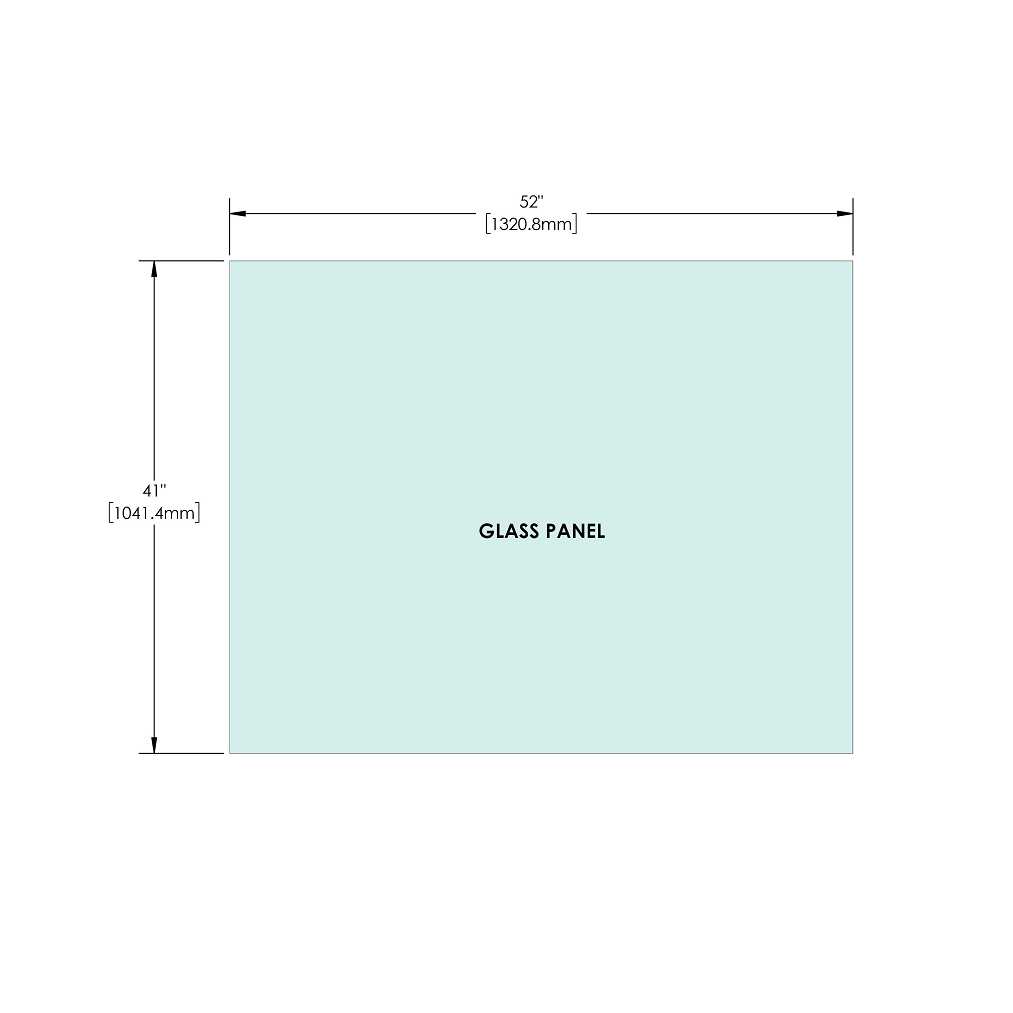 [RG41] Glass Panel - 1/2" (12mm) Railing Glass Panel - 41" Height (ALL SIZES)