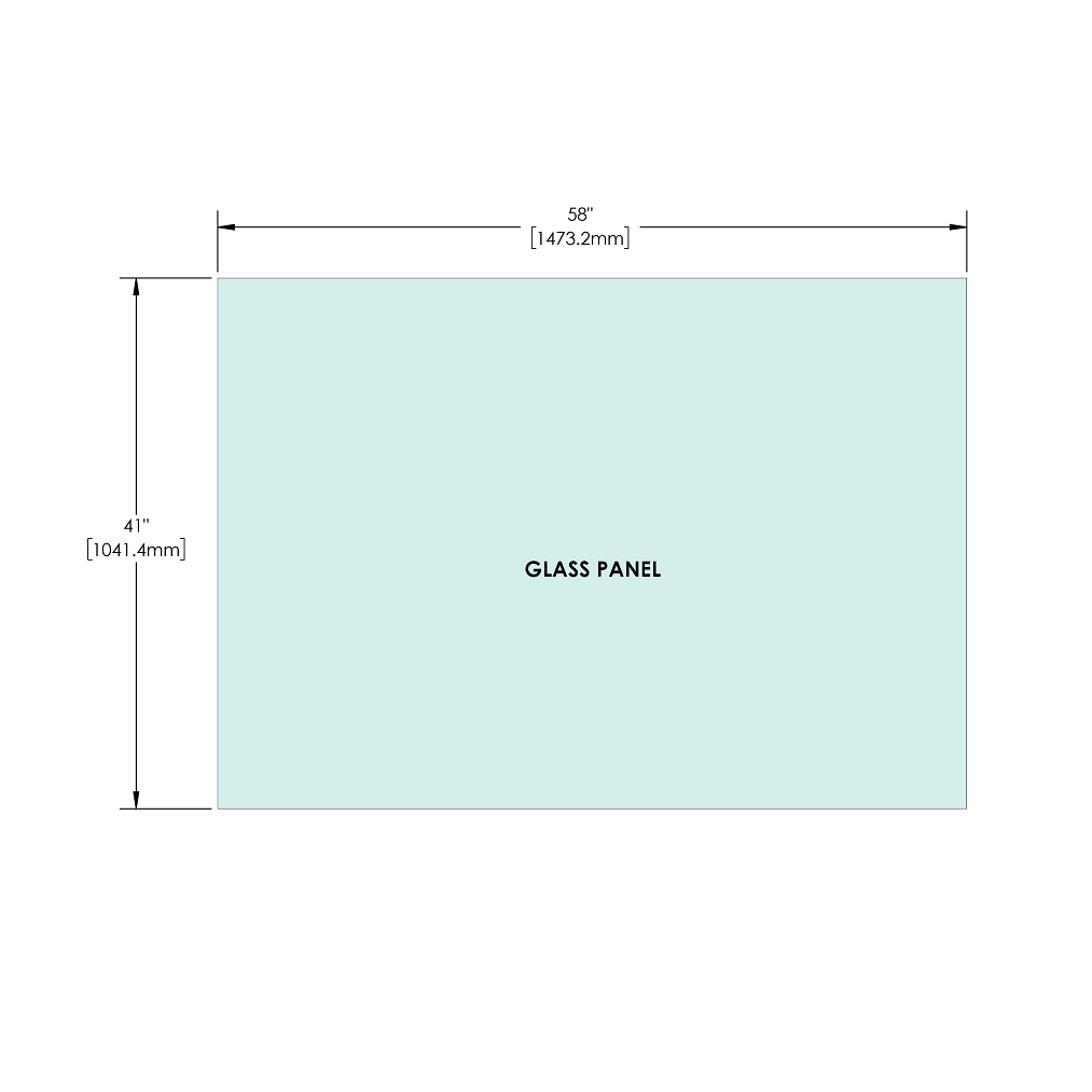 [RG41] Glass Panel - 1/2" (12mm) Railing Glass Panel - 41" Height (ALL SIZES)