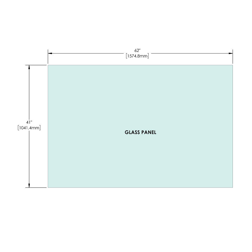 [RG41] Glass Panel - 1/2" (12mm) Railing Glass Panel - 41" Height (ALL SIZES)
