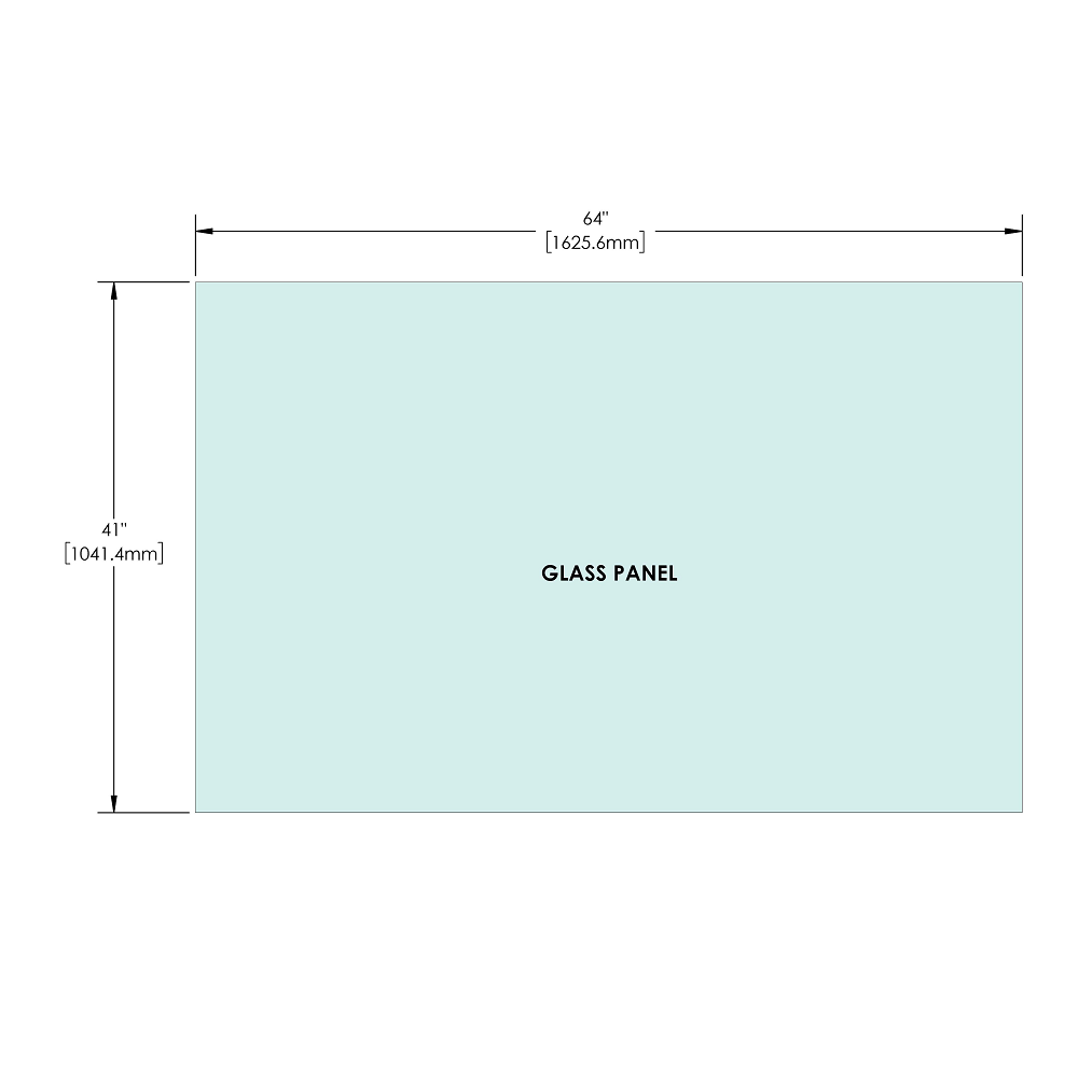 [RG41] Glass Panel - 1/2" (12mm) Railing Glass Panel - 41" Height (ALL SIZES)