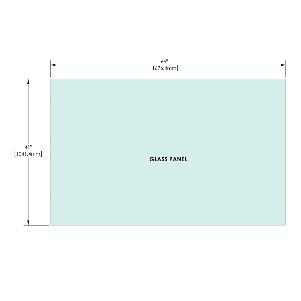 [RG41] Glass Panel - 1/2" (12mm) Railing Glass Panel - 41" Height (ALL SIZES)