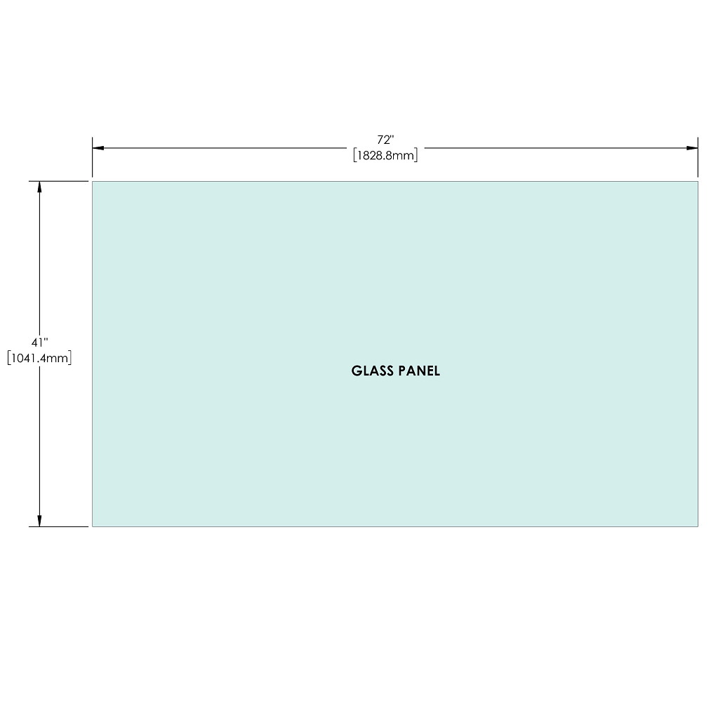 [RG41] Glass Panel - 1/2" (12mm) Railing Glass Panel - 41" Height (ALL SIZES)
