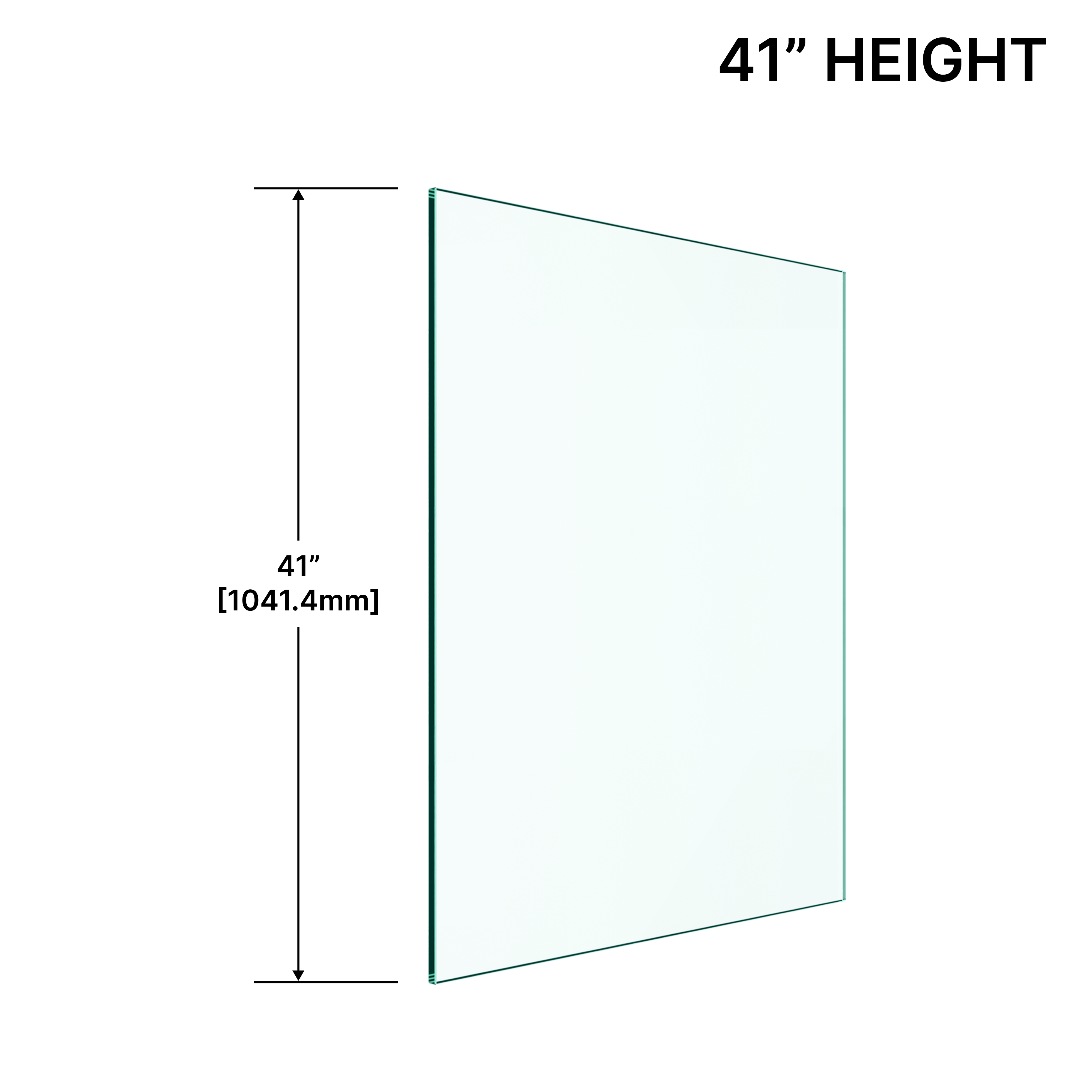 [RG41] Glass Panel - 1/2" (12mm) Railing Glass Panel - 41" Height (ALL SIZES)
