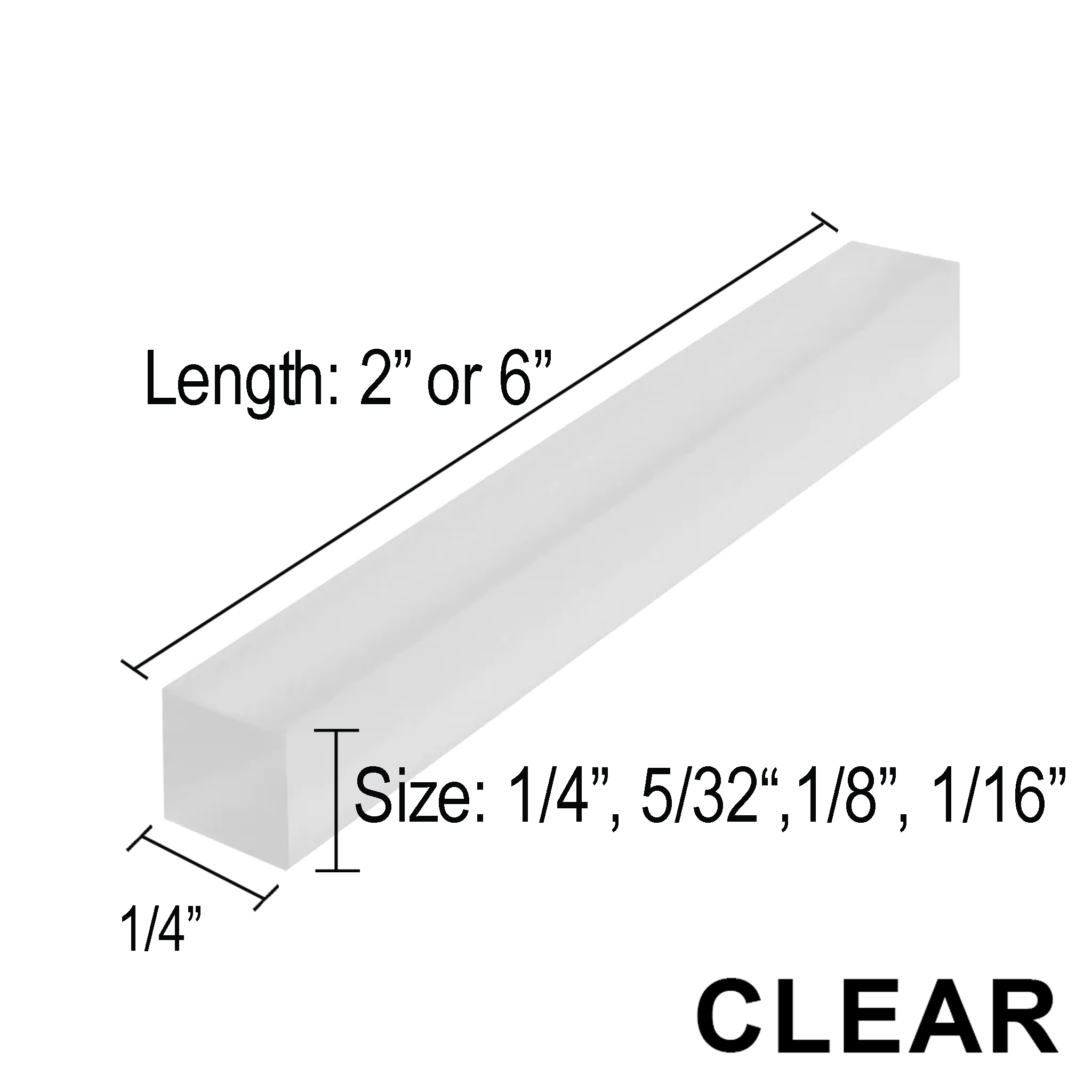 [CSB-1/4X2] GGH Setting Block - (1/4", 5/32", 1/8", 1/16") (2" & 6" Length)
