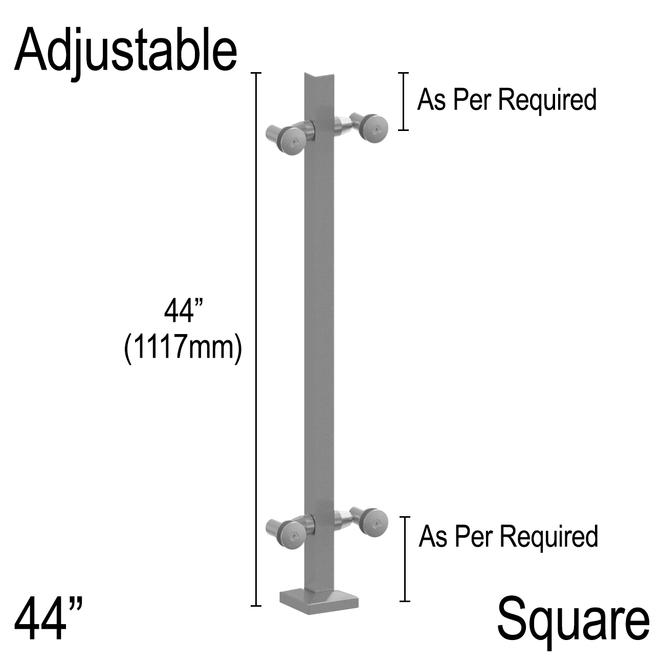 GGH Double Arm Post - 44" Square - Adjustable