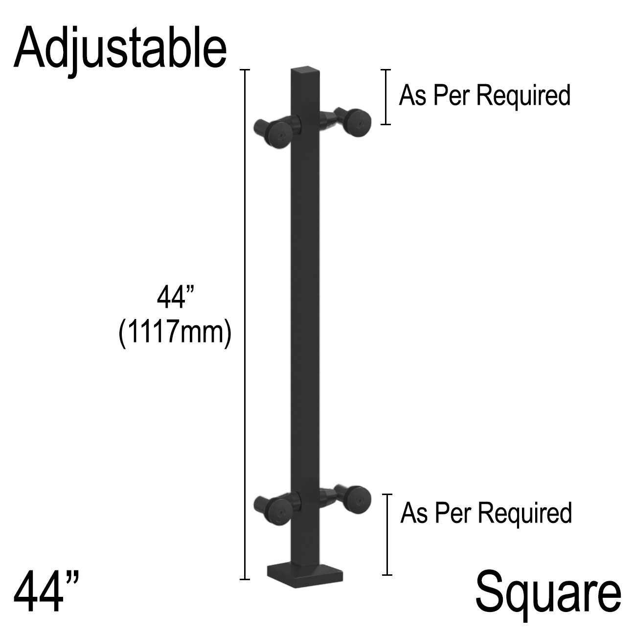 GGH Double Arm Post - 44" Square - Adjustable