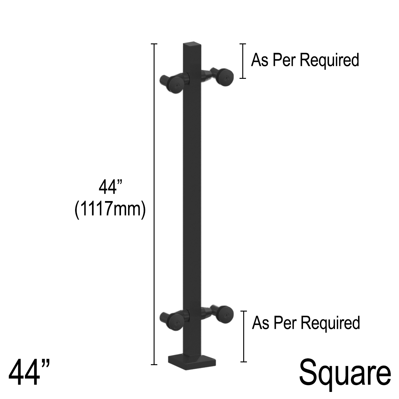 [SPROARM-44] Double Arm Post -  44" Square - Fixed