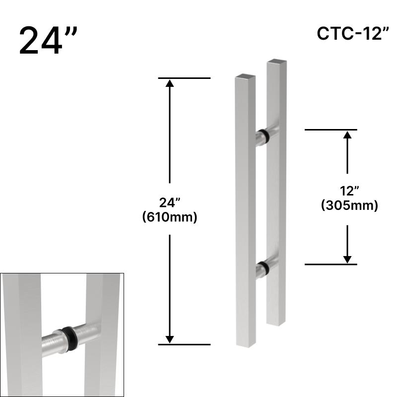 [SQRLP24] GGH Ladder Pull - 24" (12" CTC) - Square - Back To Back