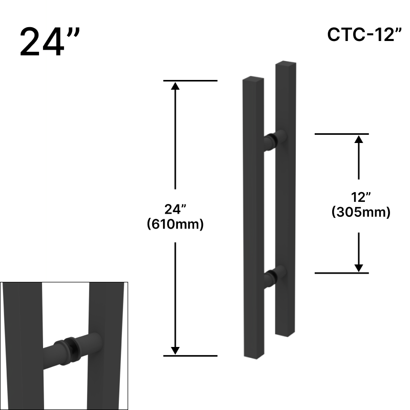 [SQRLP24] GGH Ladder Pull - 24" (12" CTC) - Square - Back To Back